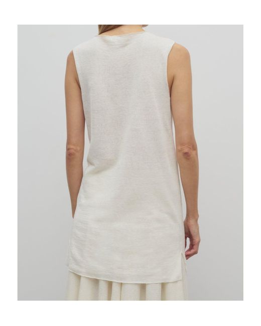Tシャツ・カットソー [The Row] Jaylen Top in Linen and Cotton The Row Jaylen linen and cotton-blend top The Row