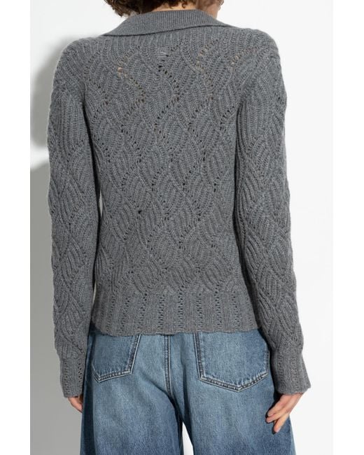 Etro Gray Cable Knitted Jumper