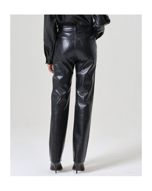 Agolde Black '90S Pinch Waist Straight Leg Trousers