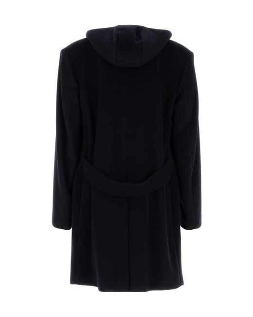 Prada Black Single-Breasted Wool Blend Coat for men