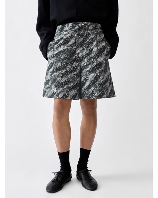 Jacquemus Gray Elastic Waist Shorts for men
