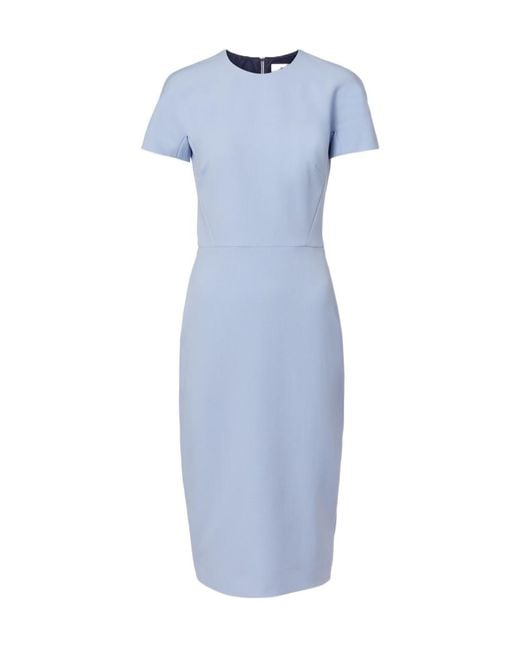 Victoria Beckham Blue Short Sleeve Dress