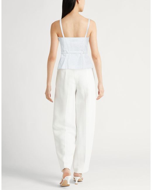 Tory Burch White Solid Color Sleeveless Top