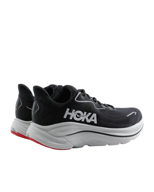 Hoka One One Black Clifton 10 Lace-Up Sneakers for men