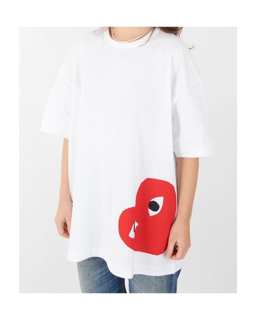 COMME DES GARÇONS PLAY White Short-Sleeved T-Shirt for men