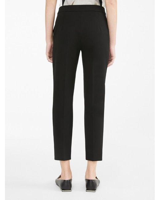 Max Mara Black Pegno Slim Cut Straight Leg Trousers