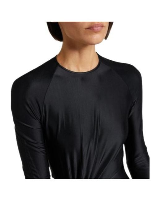 Victoria Beckham Black Florence Gathered Jersey Gown
