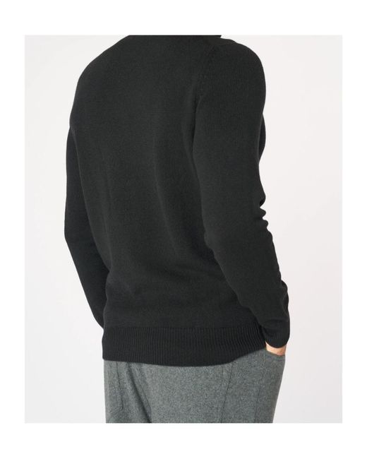 Malo Black Luxury Cashmere Turtleneck Sweater for men