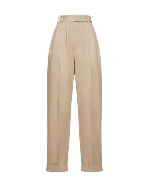 Alexandre Vauthier Natural High-Waisted Straight Pants