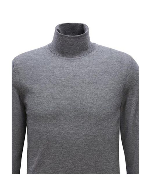 Boss Gray High-Necked Sweater for men