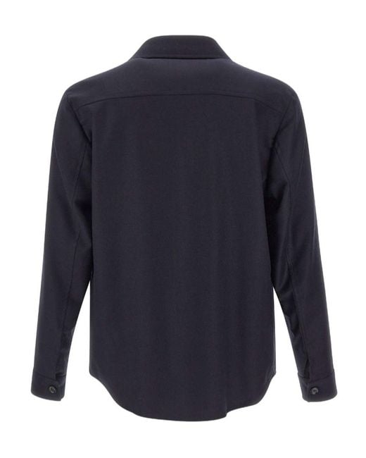 Briglia 1949 Blue Long-Sleeve Button-Up Jacket for men
