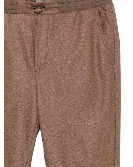 Sease Brown Drawstring-Waistband Cashmere Track Pants for men