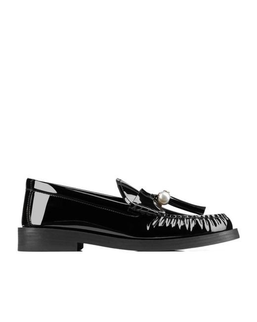 Jimmy Choo Black Round-Toe Flat Shoes