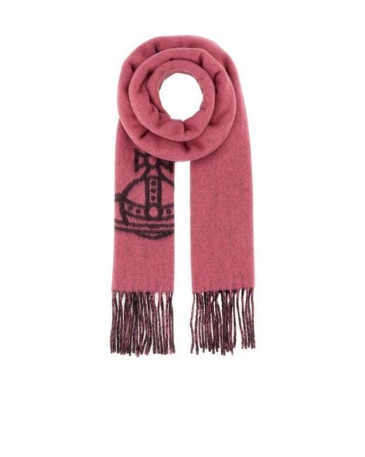 Vivienne Westwood Red Orb Fringe Scarf