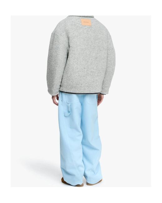 J.W. Anderson Gray Zip-Front Fleece Jacket for men