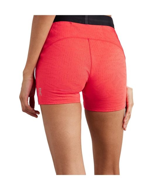 On Shoes Red Stretch-Jersey Shorts