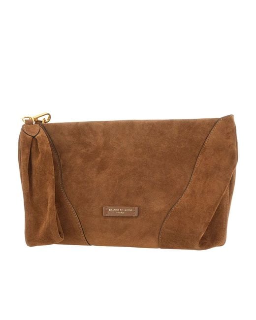 Gianni Chiarini Brown Suria Maxi Clutch Bag