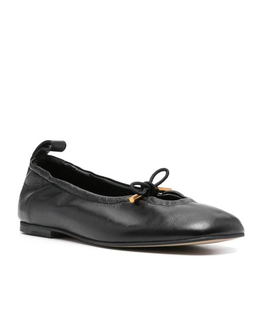 Alohas Black Square-Toe Ballet Flats