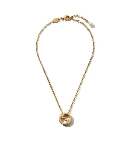 Gucci Metallic Blondie Crystal Pendant Necklace