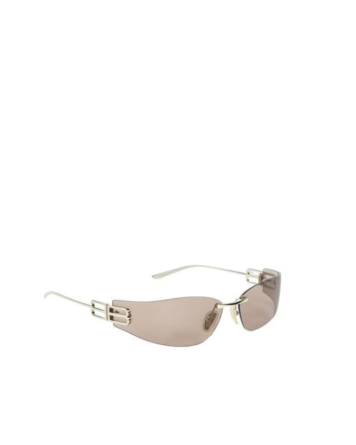 Balenciaga White Eyewear Wrap-Around Sunglasses