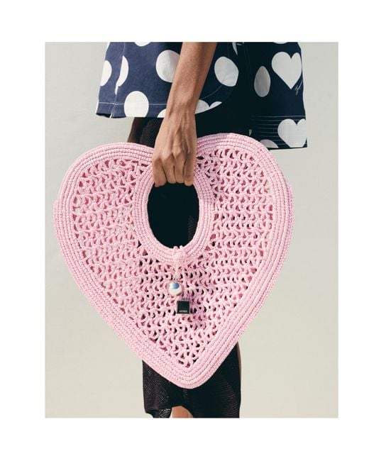 Jacquemus Pink The Spiaggia Coeur Top Handle Bag