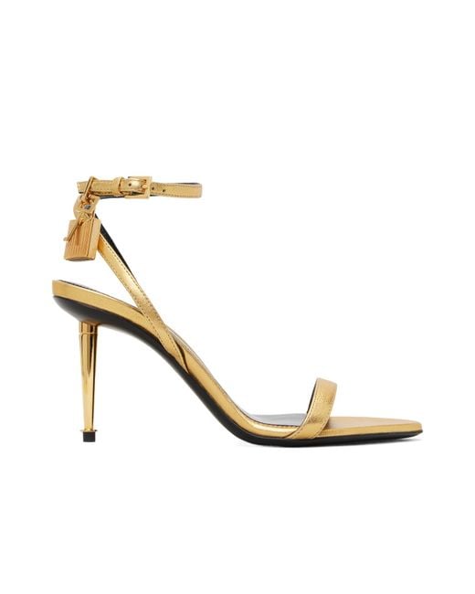 Tom Ford Metallic Pointed-Toe Open-Toe Sandals