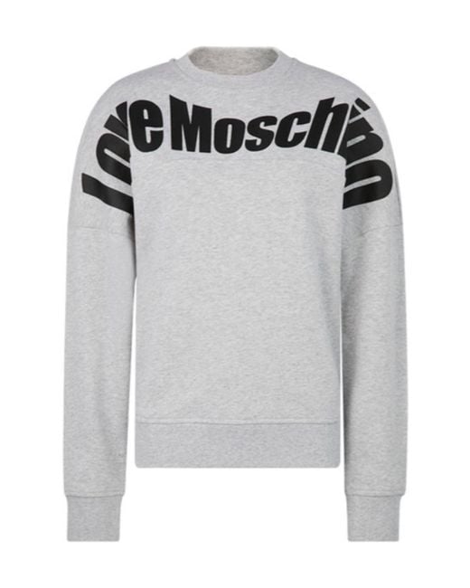Moschino Gray Logo Details Sweater