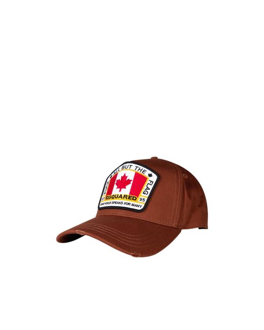 DSquared² Red Flag Logo Cap for men