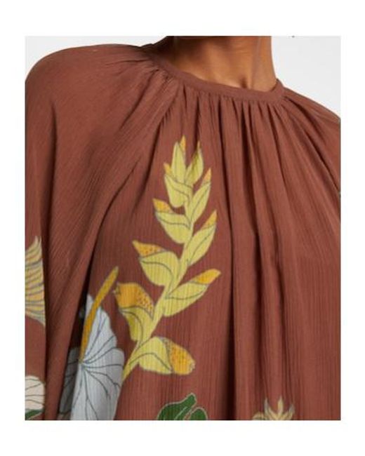 ALÉMAIS Brown Alfie Gathered Cotton And Silk Minidress