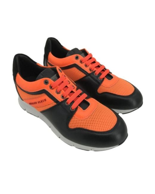 Philipp Plein Orange Logo Details Casual Sneakers for men