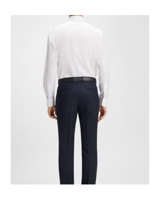 Boss White X David Beckham Joe Tailored Long-Sleeve Shirt for men