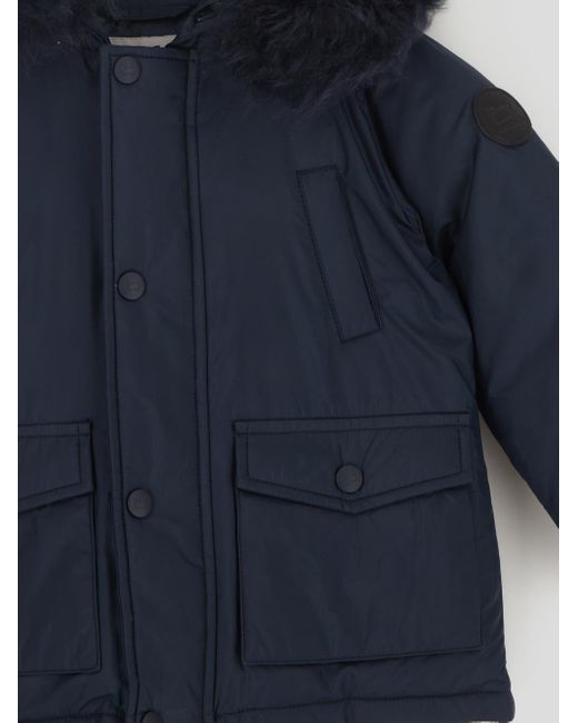 Woolrich Blue Hooded Down-Padded Parka Jacket