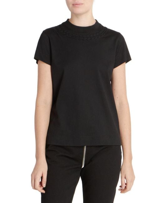 Givenchy Black Embossed Chain Collar Slim-Fit T-Shirt