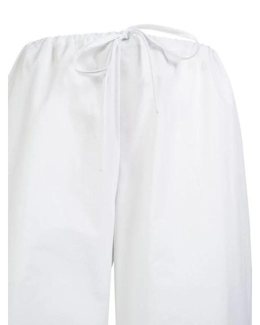 The Row White Jugi Drawstring Casual Pants