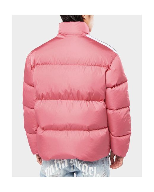 Palm Angels Pink Side Stripe Padded Jacket for men