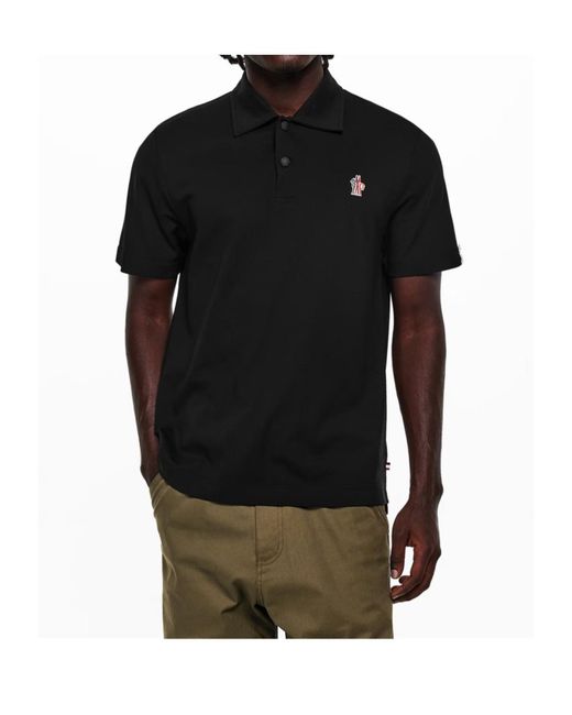 Moncler Black Gren Ss Polo Sn62 for men