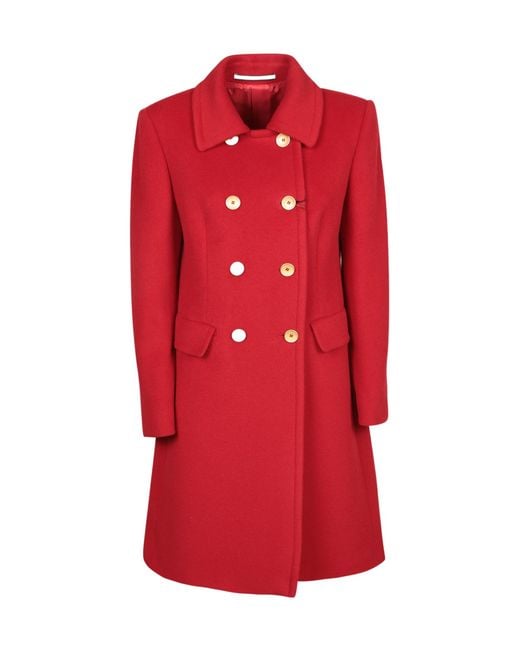 Tagliatore Red Double-Breasted Buttoned Coat