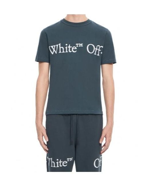 Off-White c/o Virgil Abloh Blue Bookish Scarf Short Sleeve T-Shirt for men