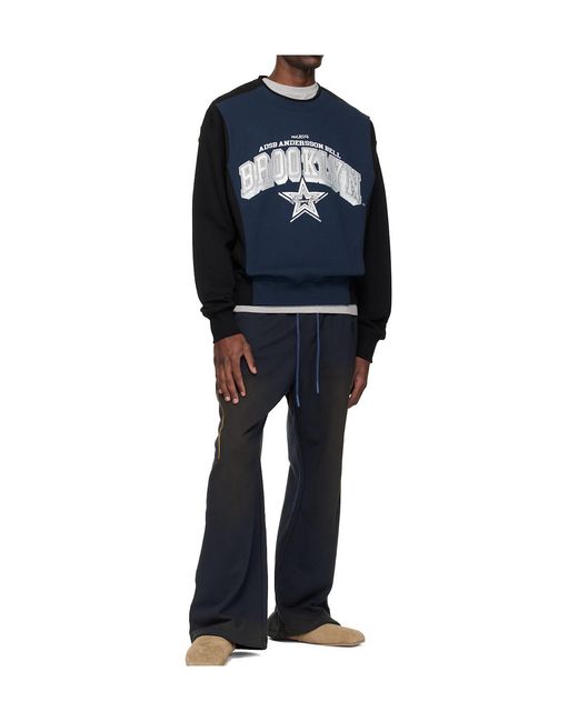 ANDERSSON BELL Blue Logo Layered Sweatshirt for men