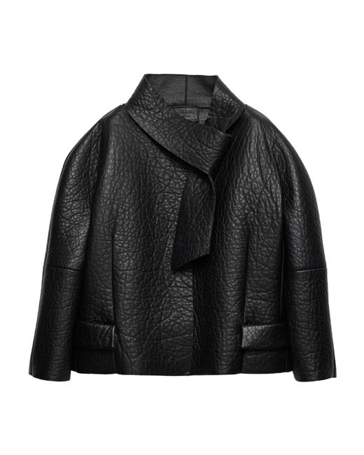 Prada Black Bonded Nappa Leather Jacket
