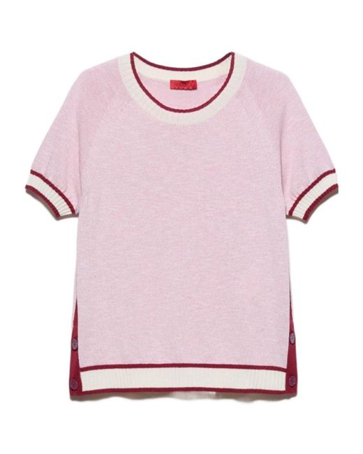 MAX&Co. Pink Short-Sleeved Knitted T-Shirt