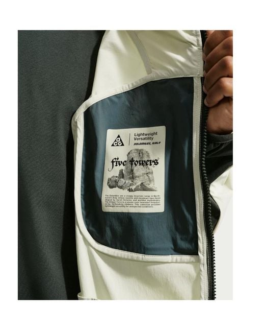 Nike Gray Acg 'Five Towers' Uv Protection Jacket for men