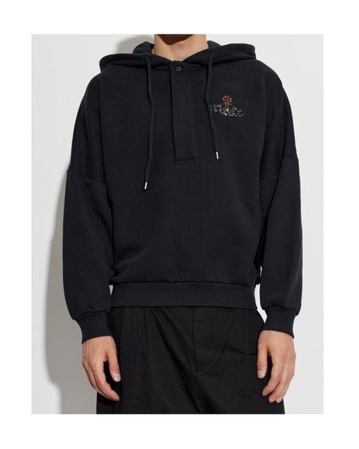 Vivienne Westwood Blue Drawstring Hooded Sweatshirt for men