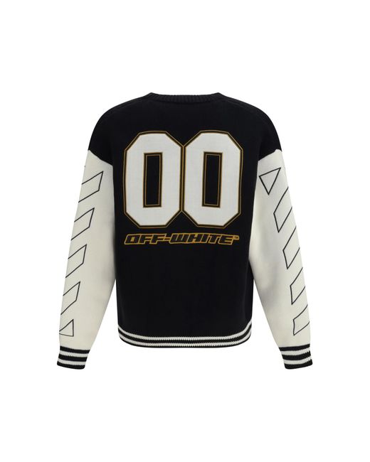 Off-White c/o Virgil Abloh Black Star Logo Diagonal Varsity Cardigan for men
