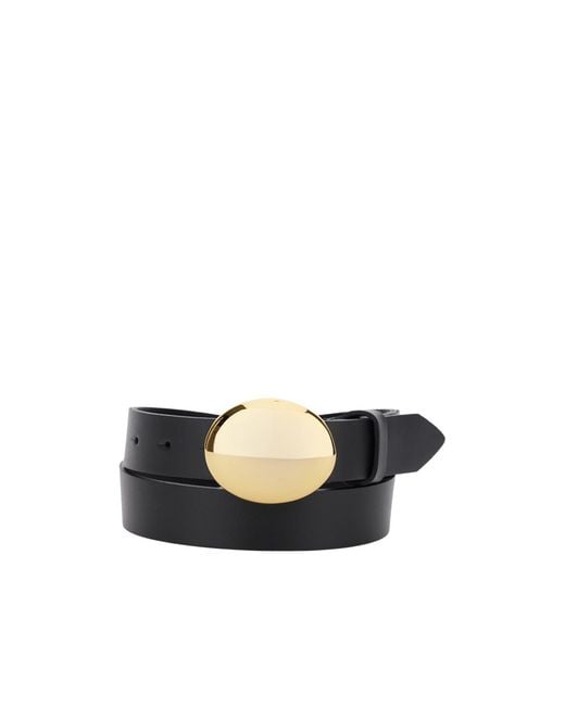 FEDERICA TOSI White Mindy Oval-Buckle Leather Belt