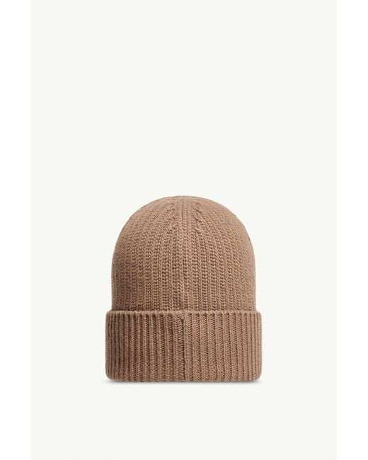 Moncler Brown Tricot Wool Blend Beanie for men