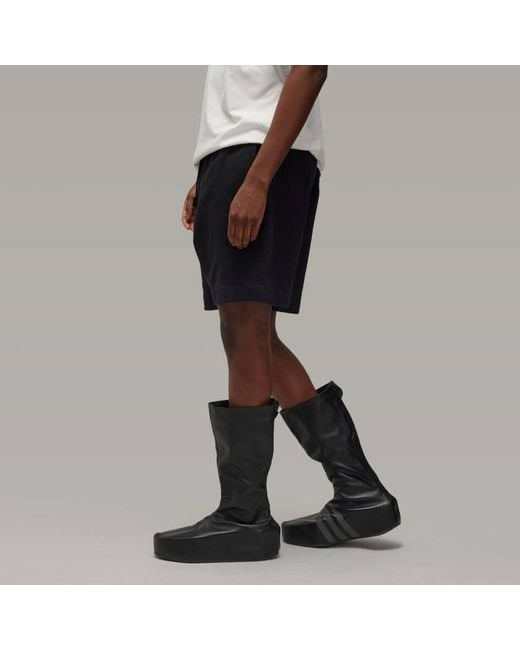Y-3 Black French Drawstring Terry Track Shorts for men