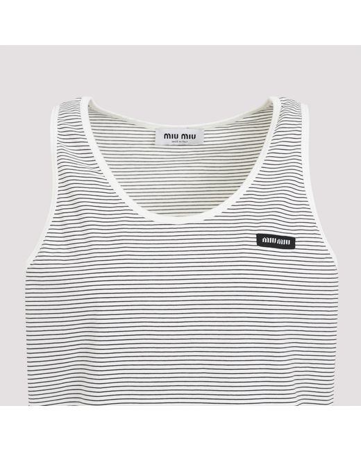 Miu Miu Gray Cotton Top