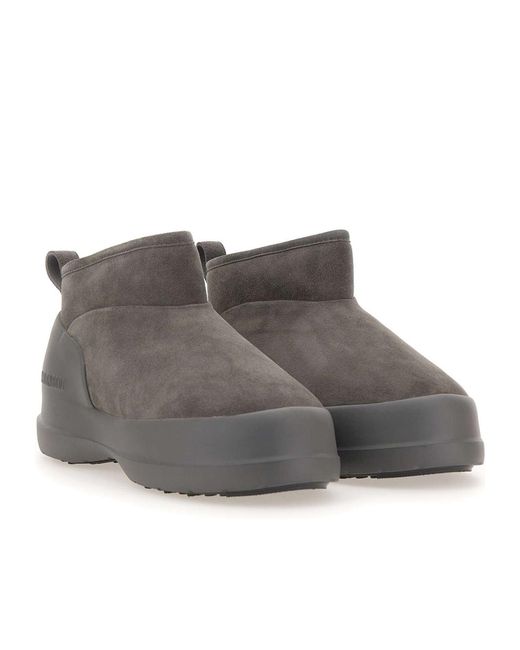 Moon Boot Gray Luna Logo Debossed Slip-On Boots for men