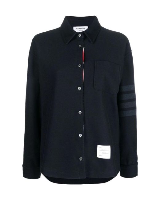 Thom Browne Blue Two-Tone 4-Bar Mini Dress